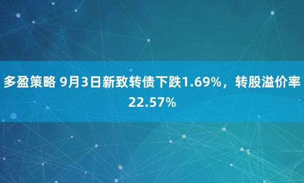 多盈策略 9月3日新致转债下跌1.69%，转股溢价率22.57%