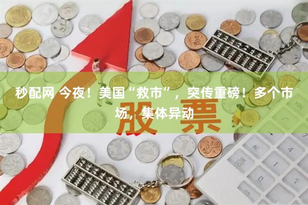 秒配网 今夜！美国“救市”，突传重磅！多个市场，集体异动